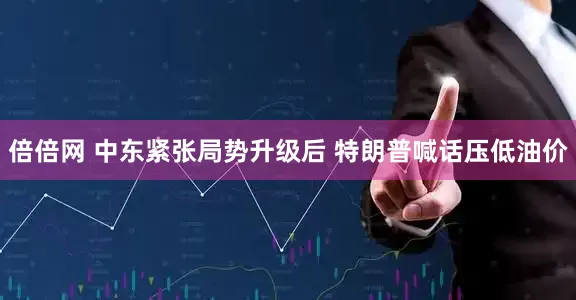 倍倍网 中东紧张局势升级后 特朗普喊话压低油价